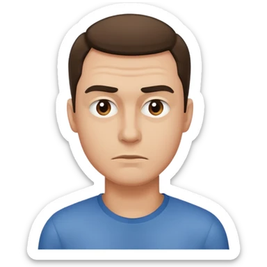 men no moves hand, one raised eyebrow sticker