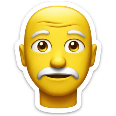 Yellow man with smug face sticker
