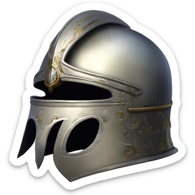 Full-face elaborate accurate french full-face armet helmet intricate inlays sticker