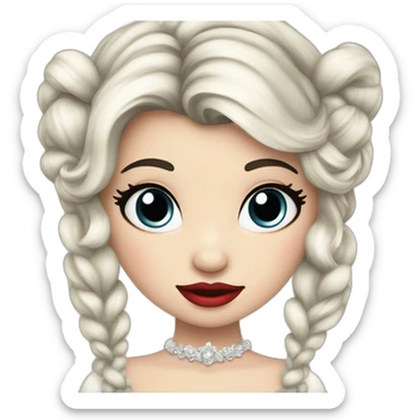 schneewittchen prinzessin schwarze Haare weiße Haut rote lippen sticker