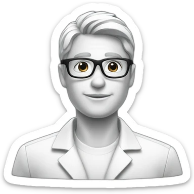 Computer technician with glasses sticker