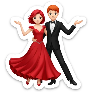 Ballroom dancing with girlred and boyblack  g sticker