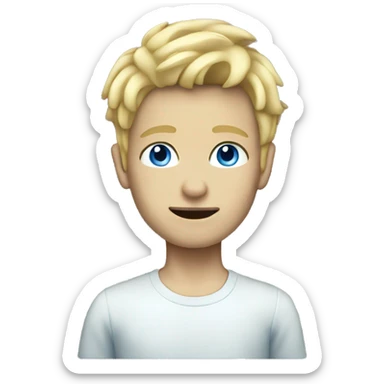 blue eyes blonde boy full body  blue skin sticker