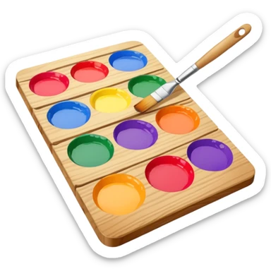 Palette with brush sticker