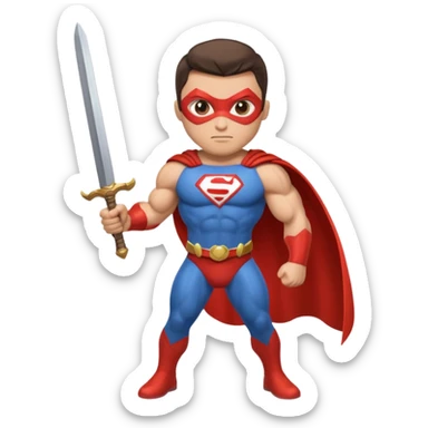 superhero with a sword sticker