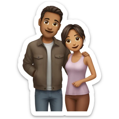 un mec qui fait un gro bisous a une fille  sticker