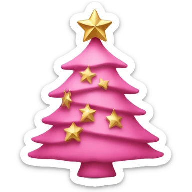 Pink Christmas tree with a gold star sticker