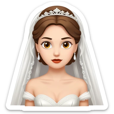 bride in a wedding dress looking mischievous, subtle reference to cuckold theme, no explicit content sticker