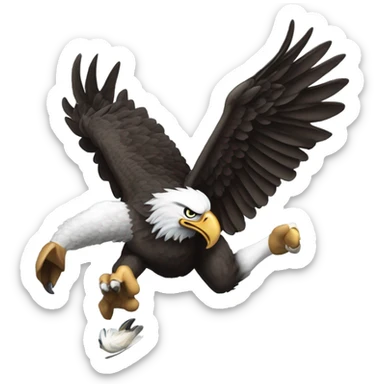 A Philadelphia Eagle catching a Los Angeles Ram sticker