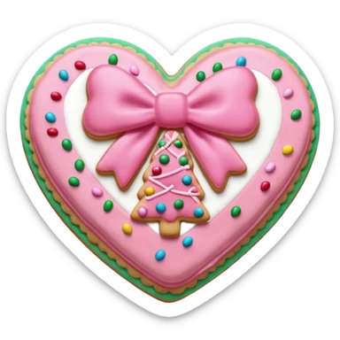 Coquette Christmas cookie sticker