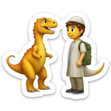 Couple musulman sur le dos d’un dinosaure sticker