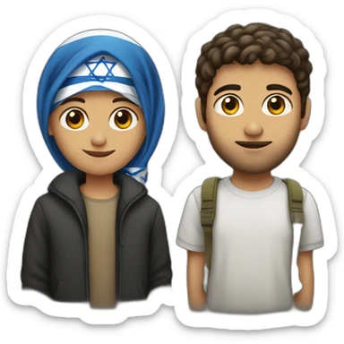 israeli and palestinian sticker