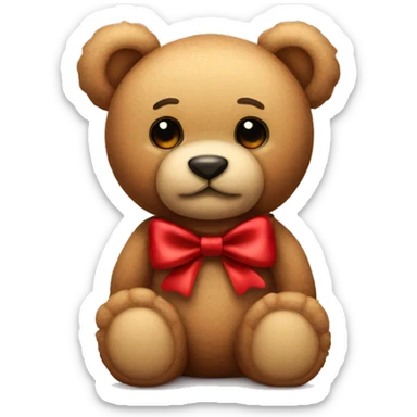 Teddy bear with red bow sticker