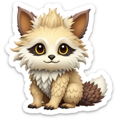 warm-colored Vernid-Trico-Fionbri-creature (full body) sticker