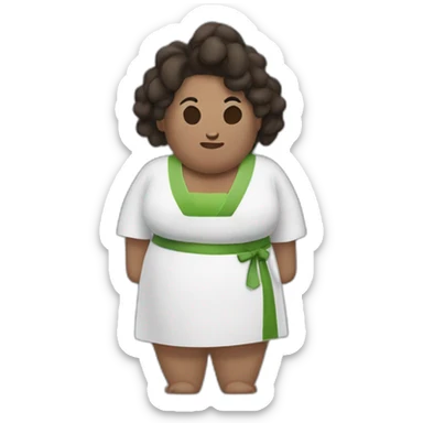 fat woman taekwondo with pimples brunette with a little dark skin sticker