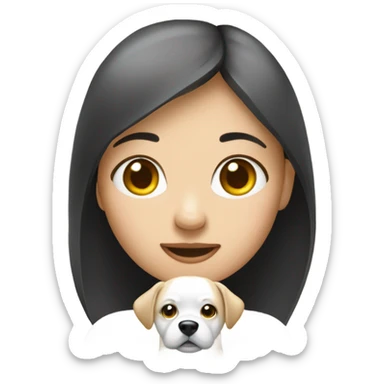 Mädchen mit weißem Chau chau hund sticker