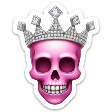 Pretty pink Skull with diamond crown  sticker