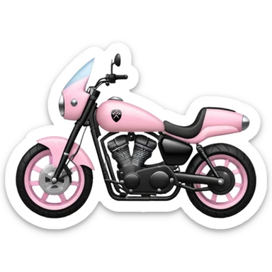 Light pink and black motorcycle with spikes sticker