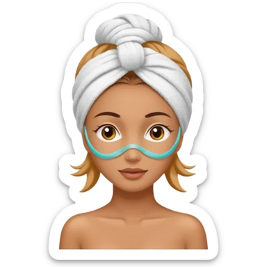 spa girl with towel in here hair with spa mask  sticker