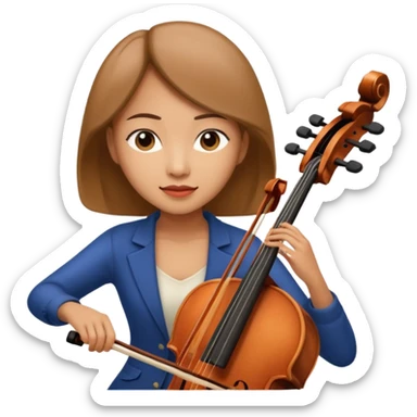asian woman playing cello sticker