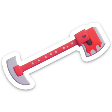 a bloody axe, 3D emoji style sticker