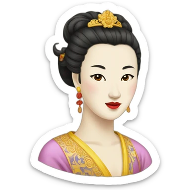 The face of the emperor's concubine in medieval China sticker
