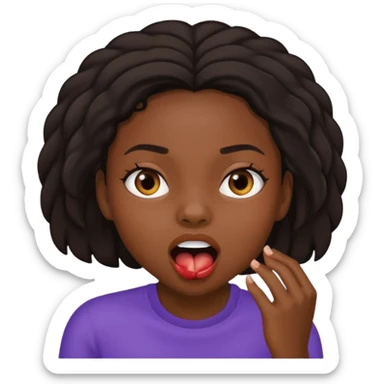 Black girl sitting with her mouth open sticker