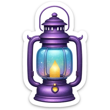 glitter old lantern sticker