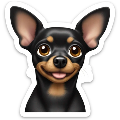 Black chihuahua wiener dog mix  sticker