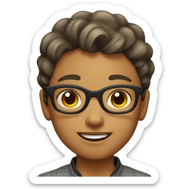 A boyish girl celebrating, short hair sticker