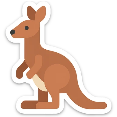 Flat design style kangaroo sticker