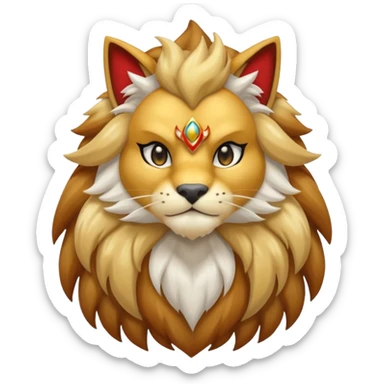 White Shiny Anthro Entei-feline-cat sticker