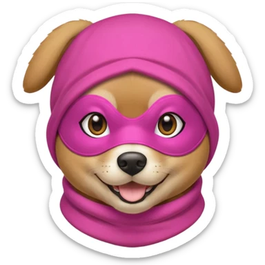 Dog in Pink balaklava sticker