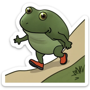 bufo hiking uphill sticker