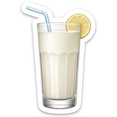 Full glass of raki, the drink is white, the glass is thin and tall, photo realistic sticker