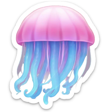 Pink and blue pastel jellyfish sticker