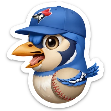 bluejay screaming mad with  toronto blue jays baseball hat sticker