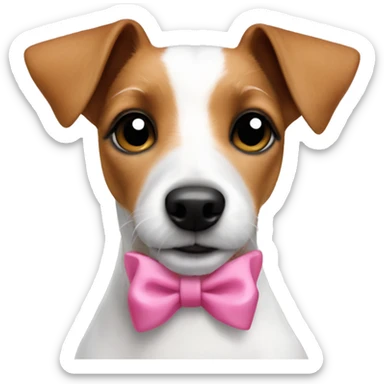 jack russell terrier with pink bow sticker