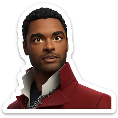 mysterious figure in red coat sticker