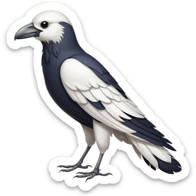 a white crow emoji with no clothes sticker