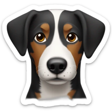 perro salchicha negro pataas marrones y pecho blanco sticker