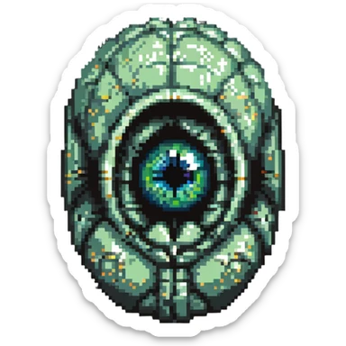 cranial, eye, MRI, SCAN, egg, embryonic, inside of glass egg, dark creature, eerie, otherworldly, crystal embryo, tiny embryo. fetoid shape sticker