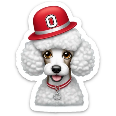 Poodle wearing Ohio state hat sticker