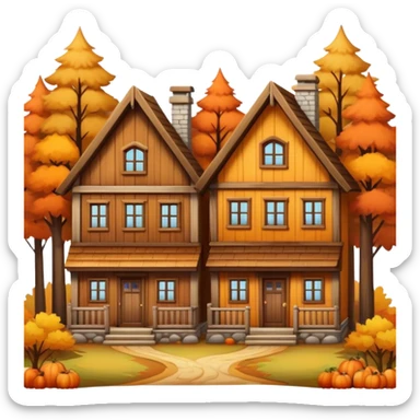 townhouses in the cozy forest sticker