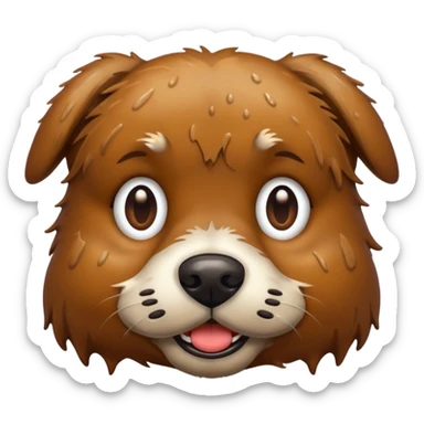 muddy dog face sticker