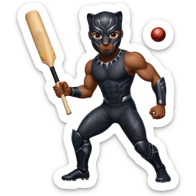 Black Panther in cricket sticker