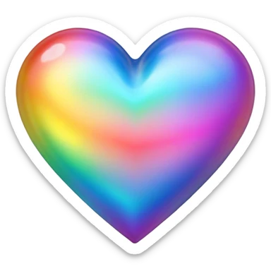 Rainbow heart  sticker