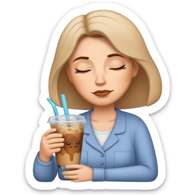Iced coffee sleepy mama sticker