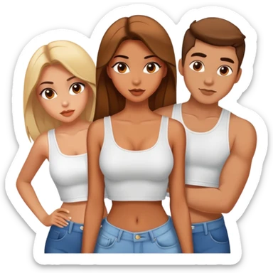 Hot girl with two boyfriends, sassy and beautiful sticker