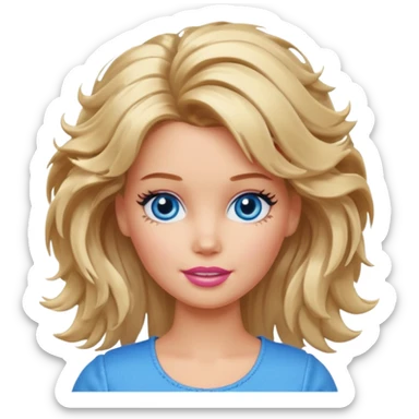 Barbie with messy hair sticker